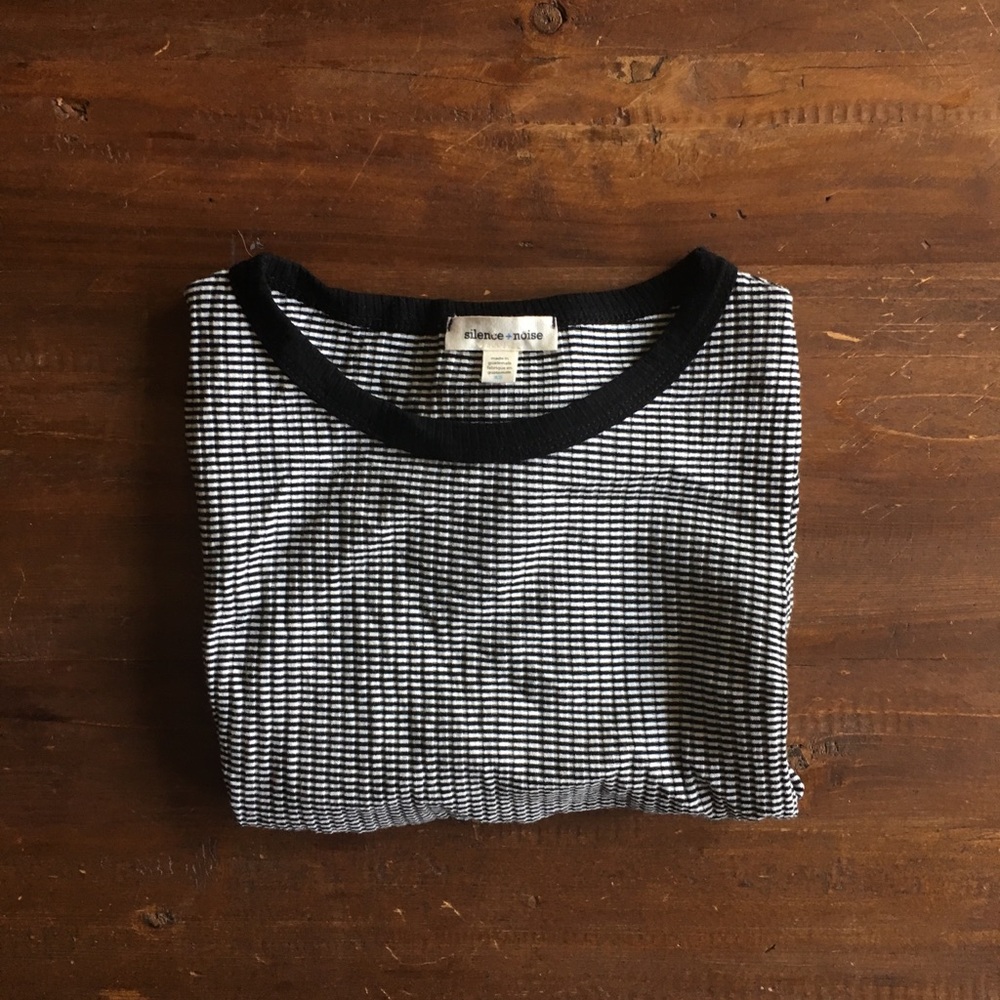 Urban Outfitters black and white striped crop top